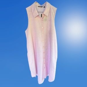 NWT Mille Gabrielle Hi-Lo Pinstripe Shirt Dress Sz L 🎉H.P.🎉